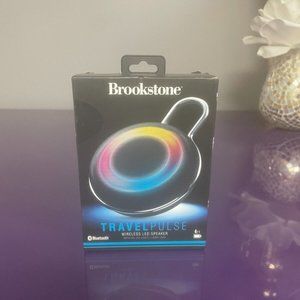 Brookstone TRAVEL PULSE Speaker Wireless Bluetooth with Rotating LED Lights